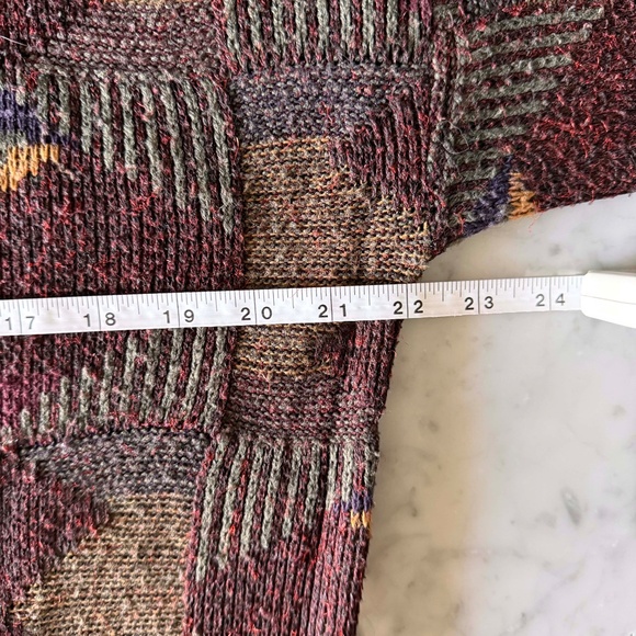 Vintage London Fog Sweater Men’s Large Brown Geometric Wool Blend Retro 90s 80s - Picture 5 of 6